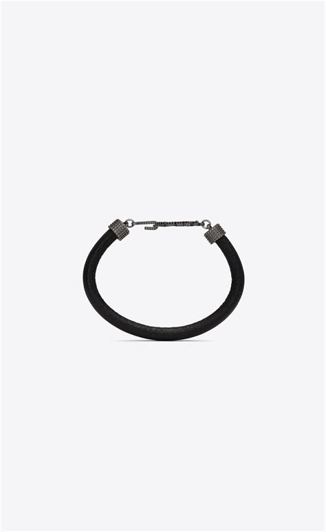 ysl opyum bracelet in crinkled leather and metal|SAINT LAURENT Opyum leather and silver.